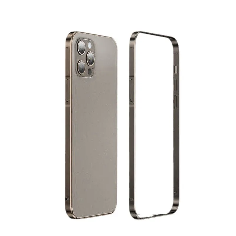 Natural Titanium Gray Metal Bumper Case For iPhone 15 Pro Max 14 Plus 13 12 15Pro 14Pro 13Pro 12Pro Aluminum Phone Accessories