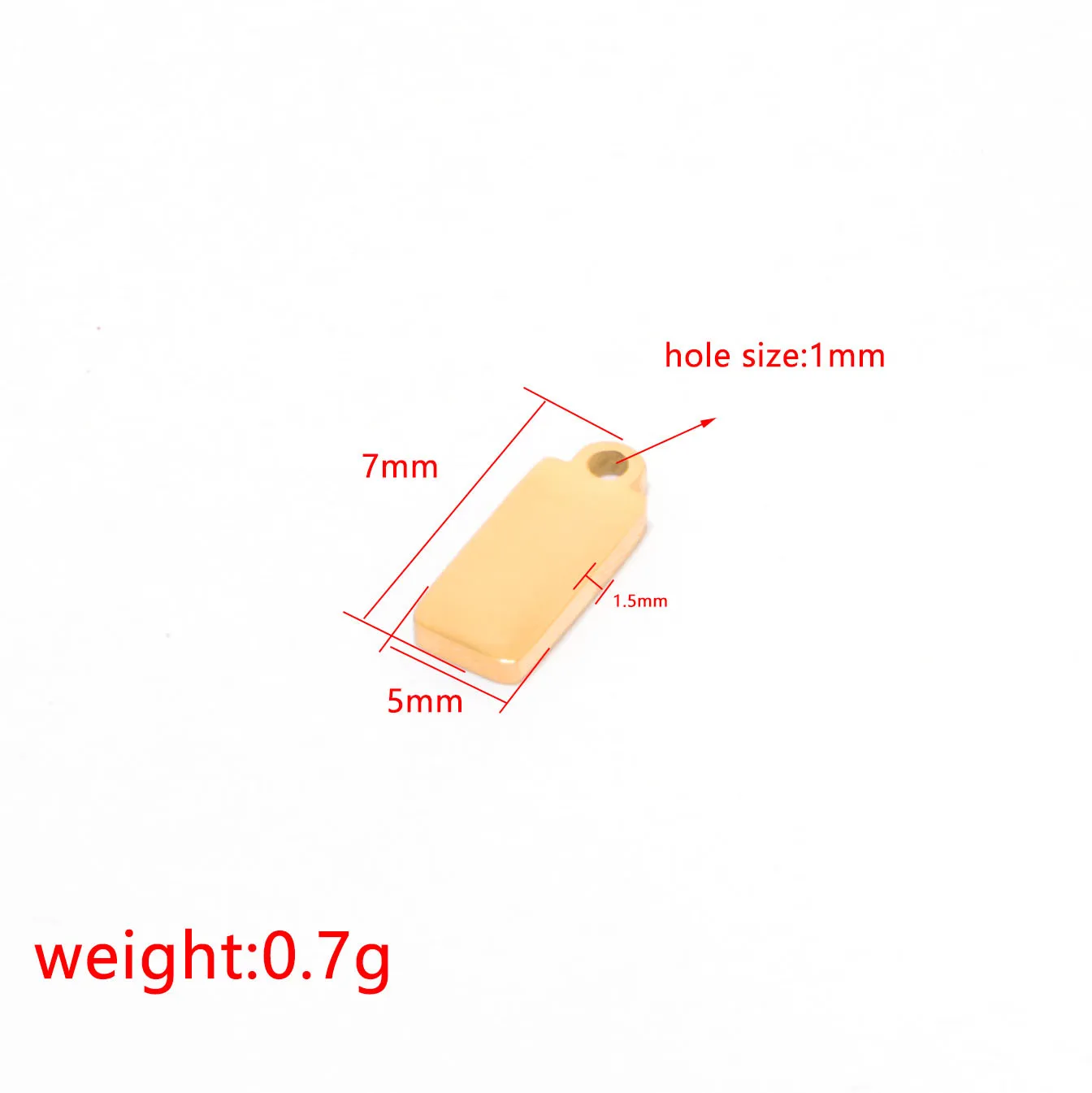 Fnixtar 20pcs/lot Stainless Steel Small Rectangle DIY Pendant Charms Necklace Bracelet Accessories Jewelry Making Gift