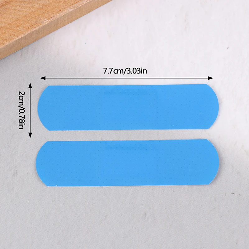 파란색 감지 가능 반창고, 응급 처치 반창고, 방수 의료 접착 스트립, 상처 드레싱 패치, 100 개/세트