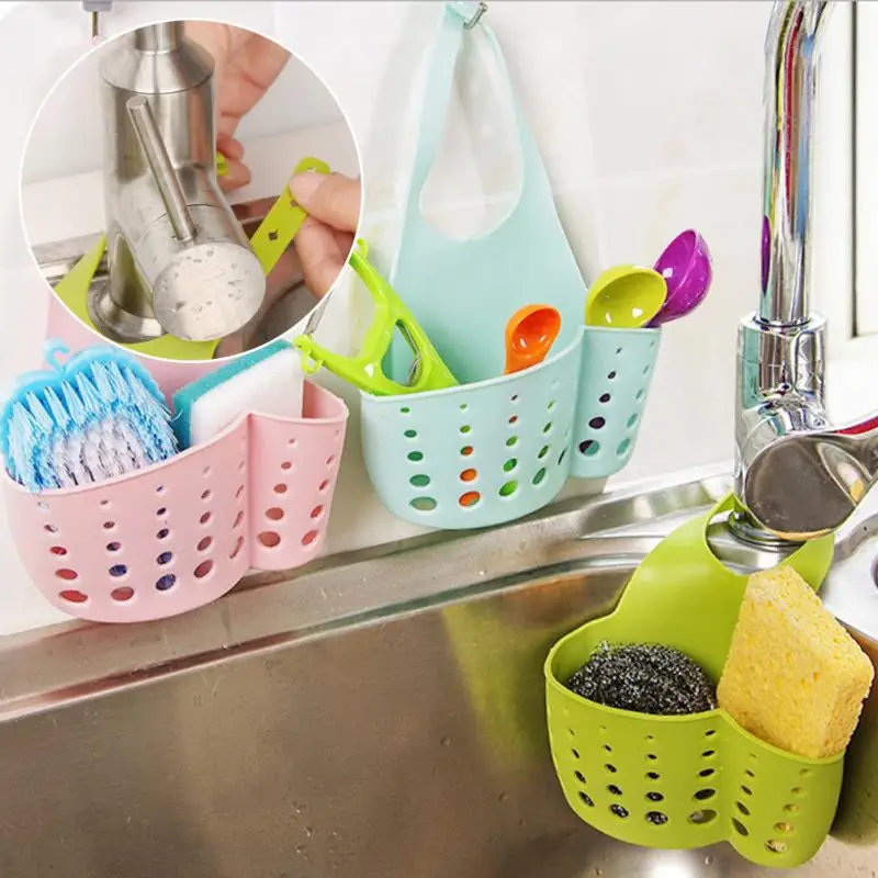 Soap Sponge Sink Shelf Racks Reusable Adjustable Baskets for Organizing Kitchen Bathroom Hanging Storage Basket Kitchen Items