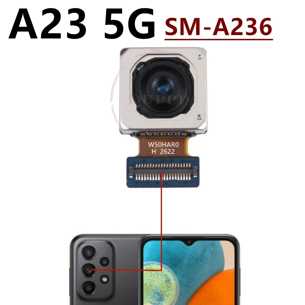 Przednia Tylna Kamera Do Samsung Galaxy A23 4G/5G A235F A236B A236U Moduł Głównej Kamery Tylnego Obrazu Z Taśmą Flex