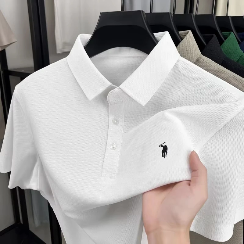 Polo brodé pour homme 2026, haut de gamme, décontracté, sportif, à manches courtes, séchage rapide, respirant