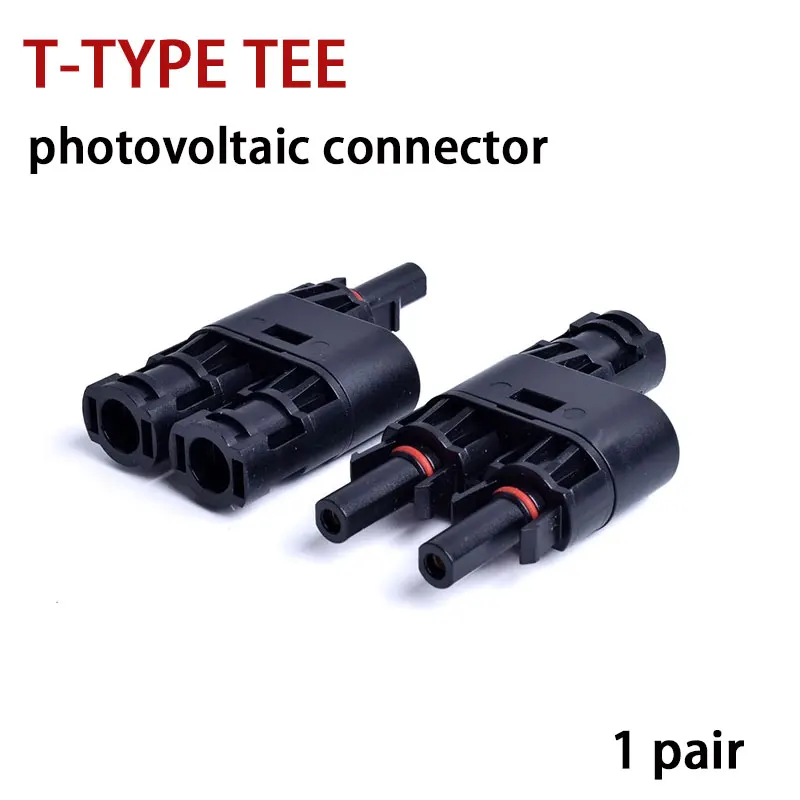 1000V T-type Photovoltaic Connector MC Series Three-way Connector Solar Panel Assembly Connection Combination Plug One Out Two