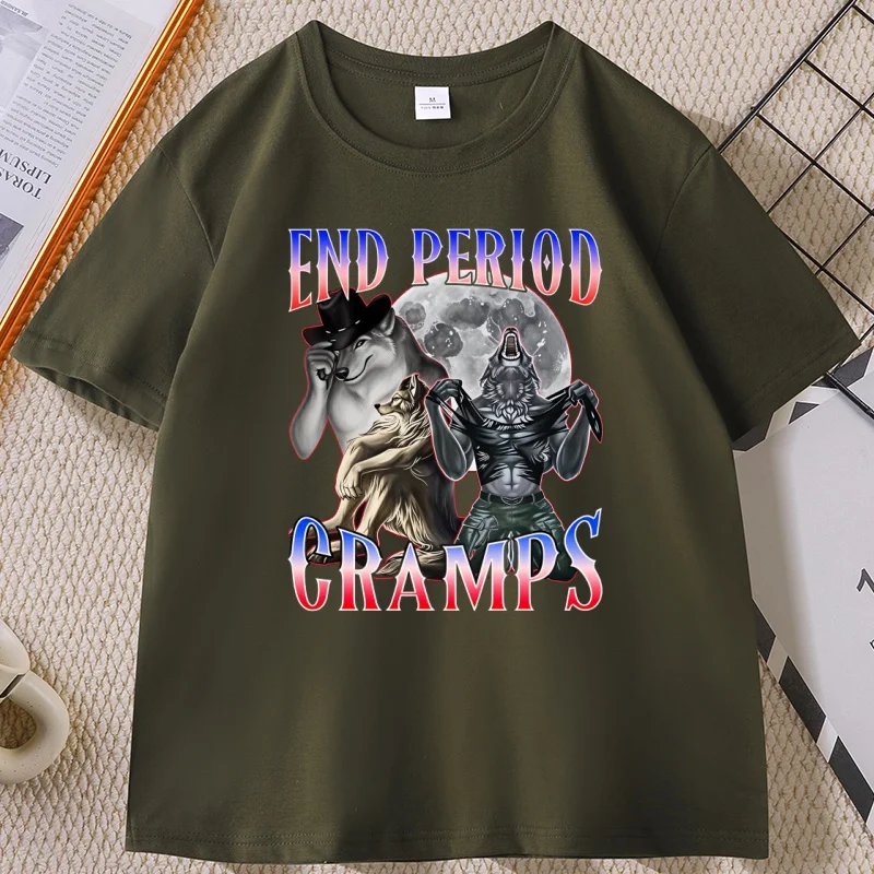 Funny Alpha Wolf Cringe Meme T-Shirt Casual Cotton Short Sleeve Humorous Graphic Tee for Men Women Casual Streetwear Clothes