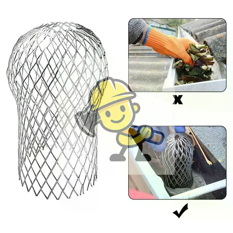 Leaf-blocking Filter Gutter Filter Eaves Roof Drainage Pipe Floor Drain Filter Anti-blocking 3Inch Gutter Cleaning Accessories
