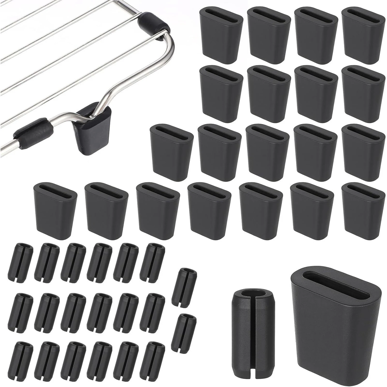 40Pcs Kitchen Sink Rack Rubber Feet Non-slip Anti-scratch Wear-resistant Easy Installation Protectors 2 Sizes