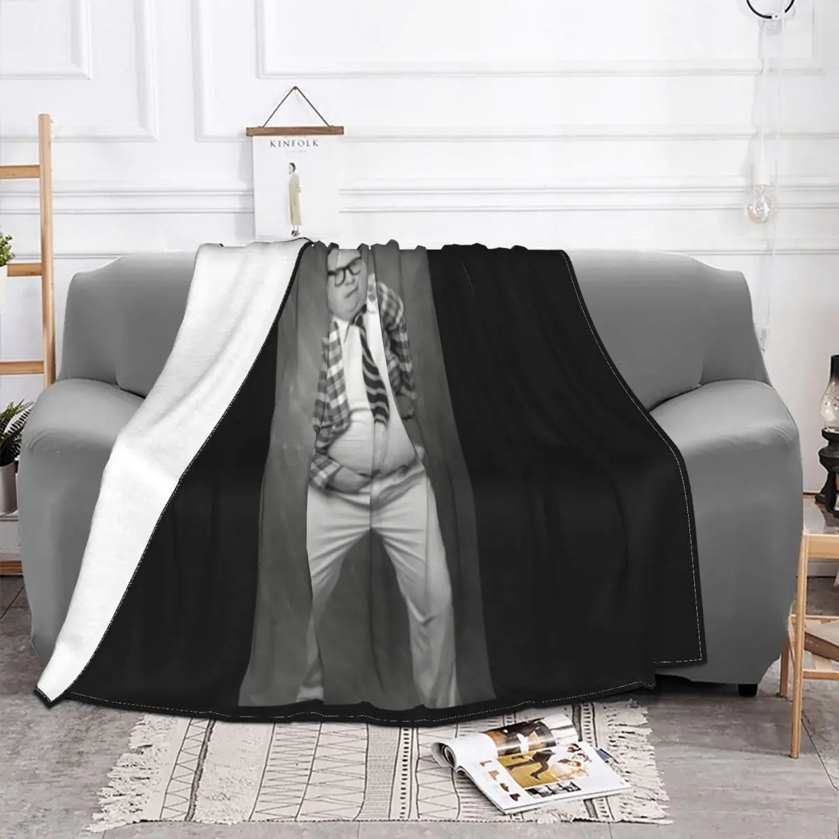 Chris Farley Classic Snl Fat Guy Photo Soft Fit New S M L Xl 2X 3X Rock On Sale Throw Blanket