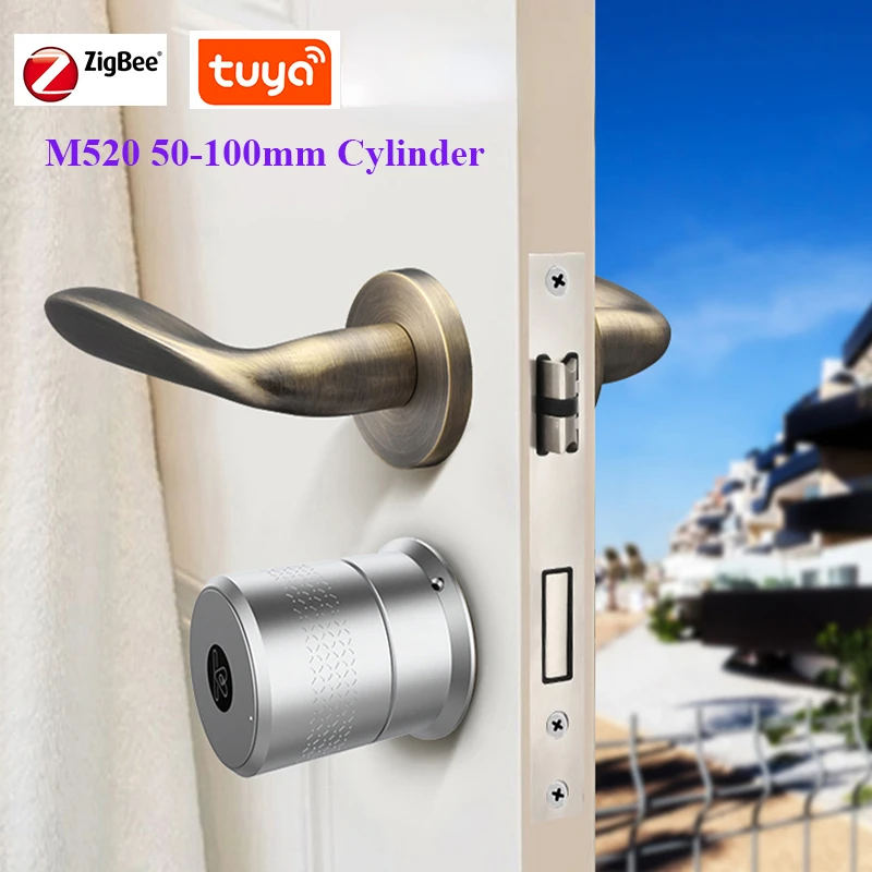 Imagem -05 - Wehere M521 Tuya Inteligente Fechadura da Porta Ttlock Cilindro de Impressão Digital Bluetooth para Porta 50100 mm Thickess Suporte Smartlife