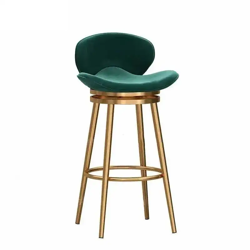 

Luxury Bar Round Swivel Light Chair Modern Stool Campany Front Desk Cashier Counter Stools Kitchen Island Backrest High Stool