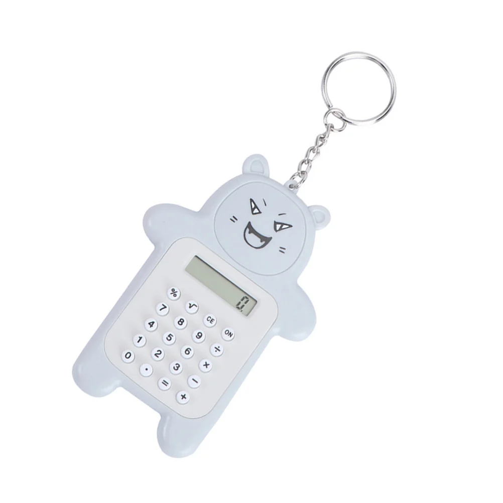 آلة حاسبة صغيرة سلسلة المفاتيح المحمولة أداة الحوسبة الأساسية المتينة للطلاب قلادة الزخرفية الصغيرة