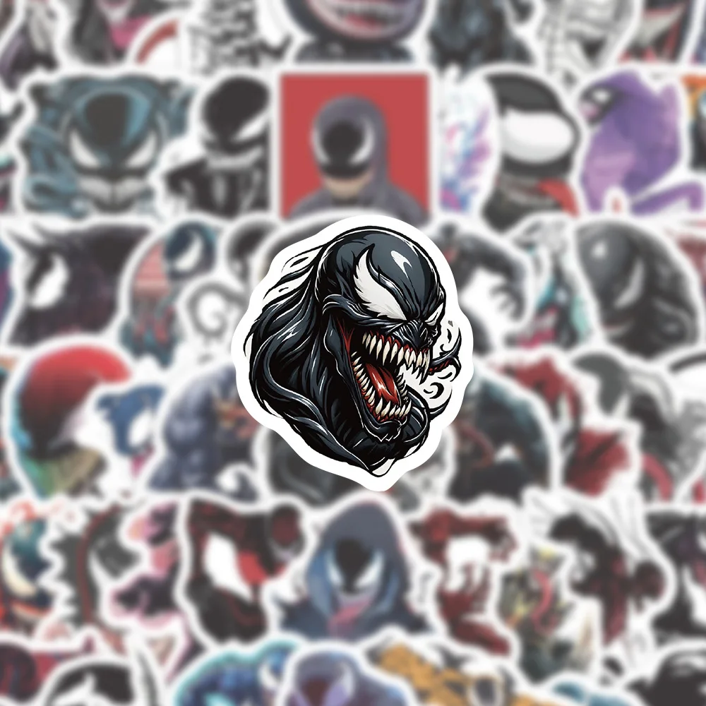 10/30/60PCS Marvel Superhero Venom Cool Cartoon Stickers Graffiti DIY Scrapbook Phone Case Water Cup Waterproof Decal Kids Toy