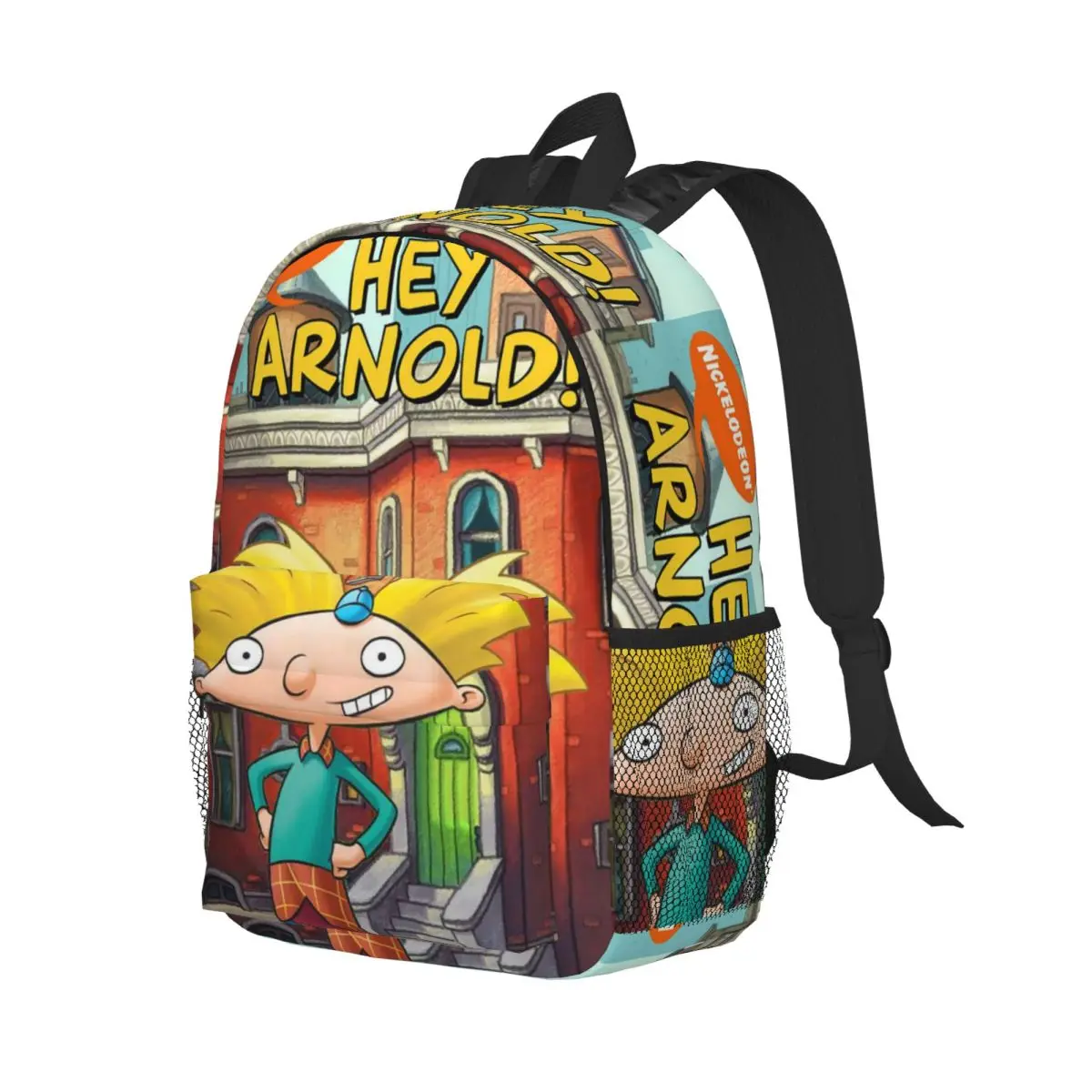 

Hey Arnold Cartoon Backpack Student Boys Girls BookBag Children School Bag Laptop Shoulder Bags for Men Women