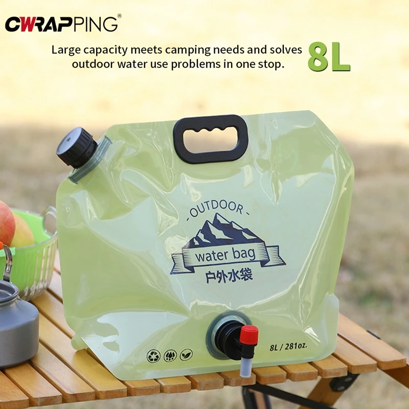 8l حقيبة المياه في الهواء الطلق سعة كبيرة محمولة قابلة للطي حقيبة المياه التخييم سميكة لينة الغذاء الصف حقيبة تخزين المياه الملحقات #5