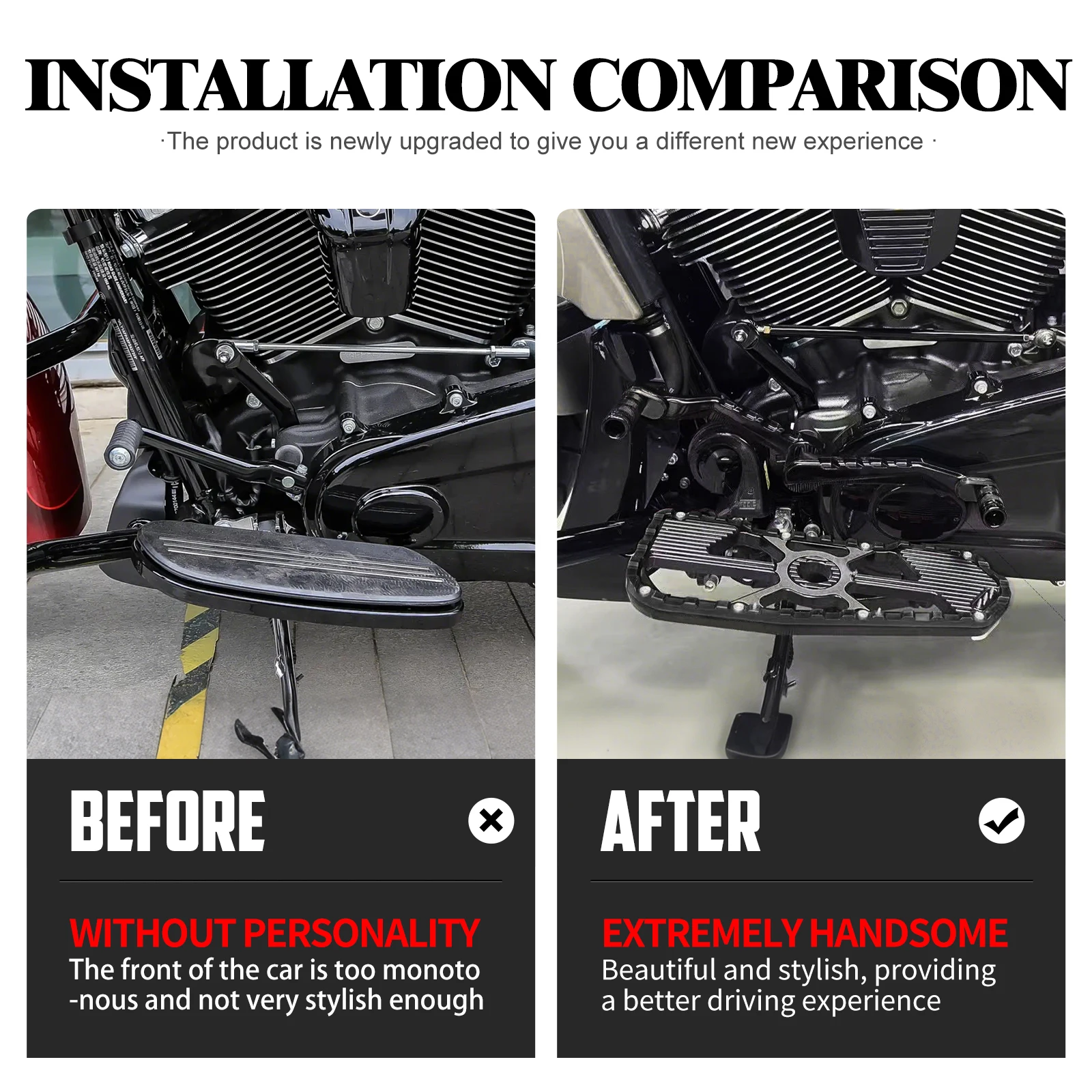 أوتاد قدم للدراجة النارية مسند للقدمين أوتاد قدم لدراجة Harley Softail Touring Street Glide Road Glide FLTRX 1986-Later 발 qil #4