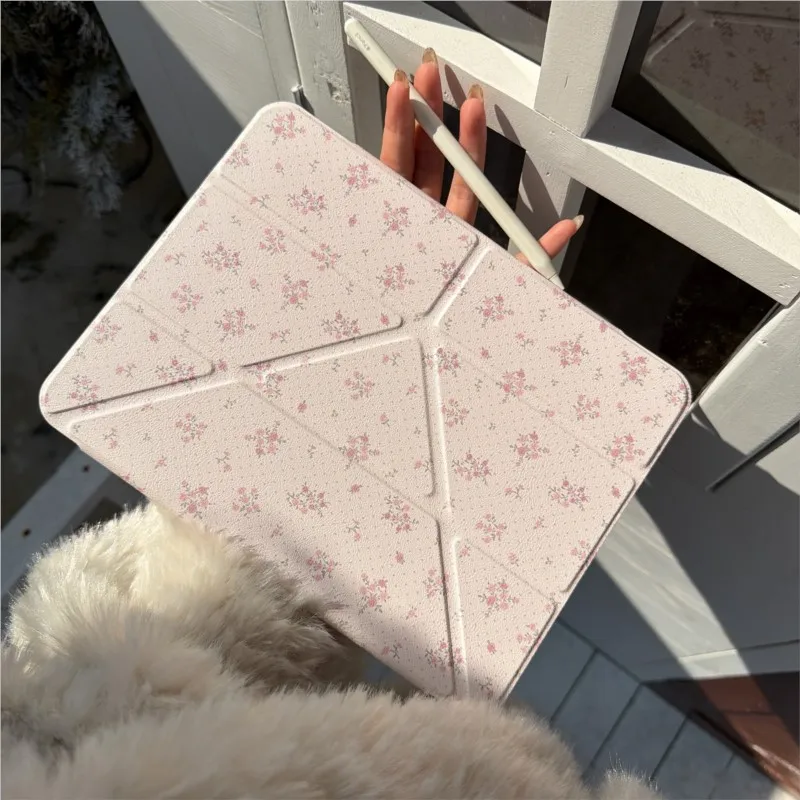 

INS Flower Tablet Case For iPad Pro 11 M2 M3 M4 M5 A16 2025 Air4 5 6 7 12.9/13/9.7/10.2/10.5/9.7in 5th 6th 7/8/9 10th 11th Cover