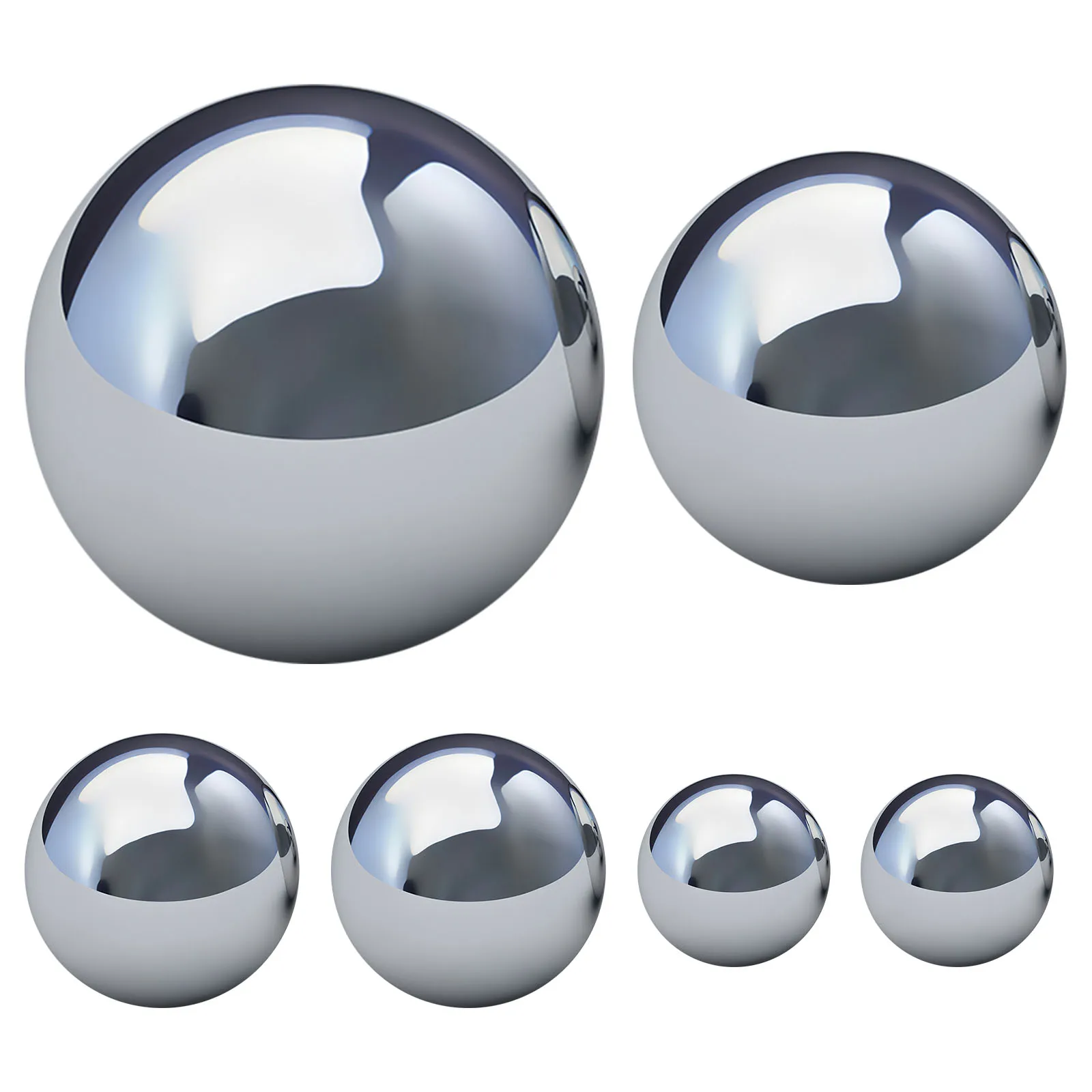 

6 pcs Mirror Polished Balls Stainless Steel Reflective Garden Spheres Outdoor Decorative Ornaments For Lawn Yard Home Office
