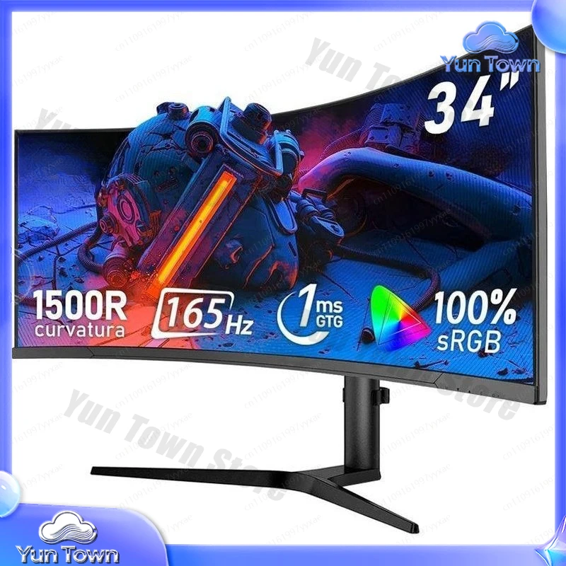 4K 165Hz 34-inch Curved IPS Ultra-Wide 21:9 Gaming Monitor for PC with 38-inch Compatibility