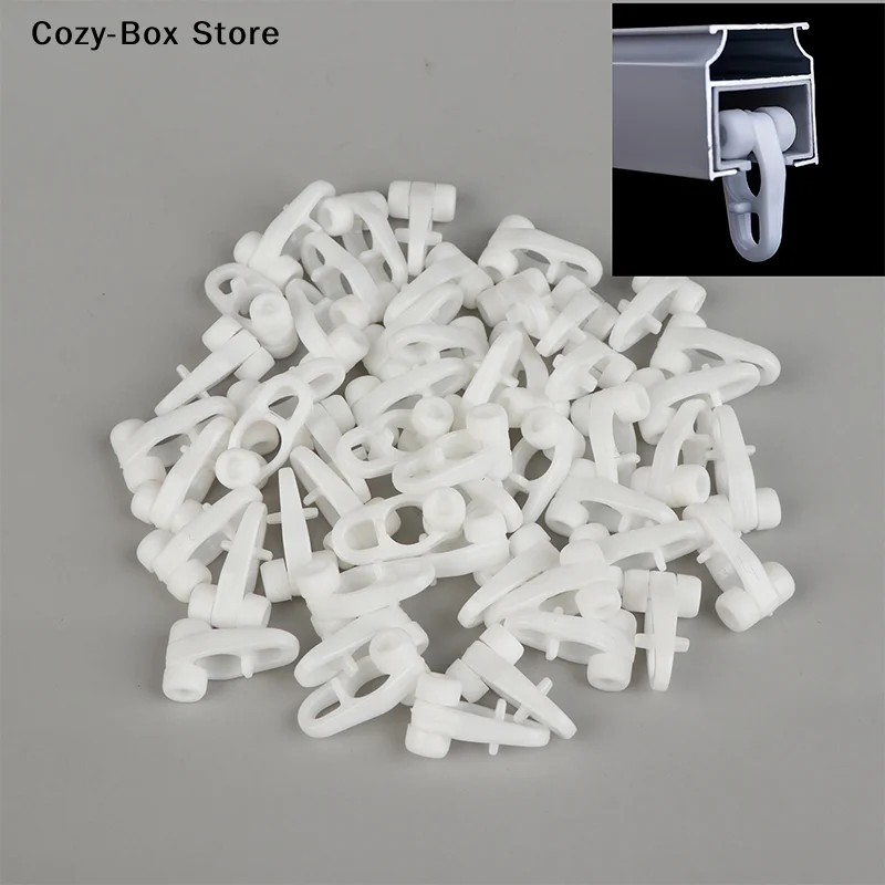 [ZY]50Pcs Universal Straight Rail Curved Rail Slider Curtain Hook Ring Lightweight Curtain Rail Sliding Wheel Hook Type[ZY]