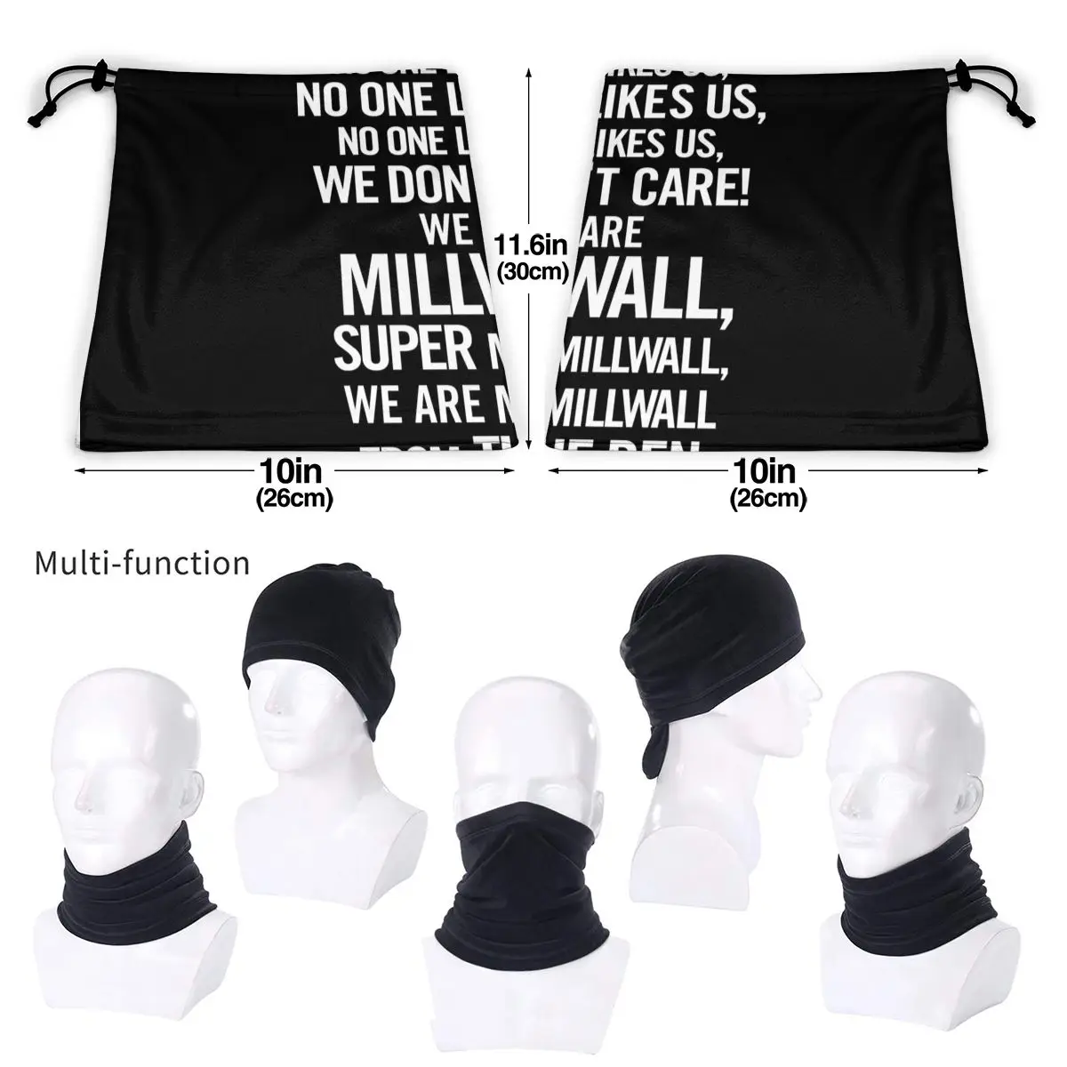 Tidak Ada Yang Menyukai Kami, Kami Tidak Peduli (Millwall) Microfiber Neck Gaiter Bandana Scarf Soft Half Mask Multifungsi