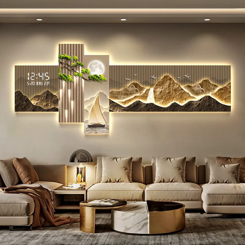 *Modern wall clock luxury design relógios de parede decoration home living room electronic wall clock Large interior bedroom