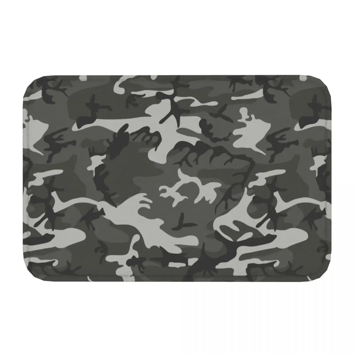 Camouflage Grey White Disguise Front Door Mat Anti-Slip Outdoor Absorbent Doormat Floor Bathroom Entrance Rug Carpet