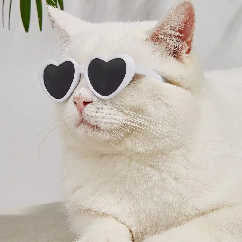 Gafas de sol con forma de corazón para perros y gatos, lentes de sol con lazos para mascotas, decoración para el pelo de mascotas, accesorios para