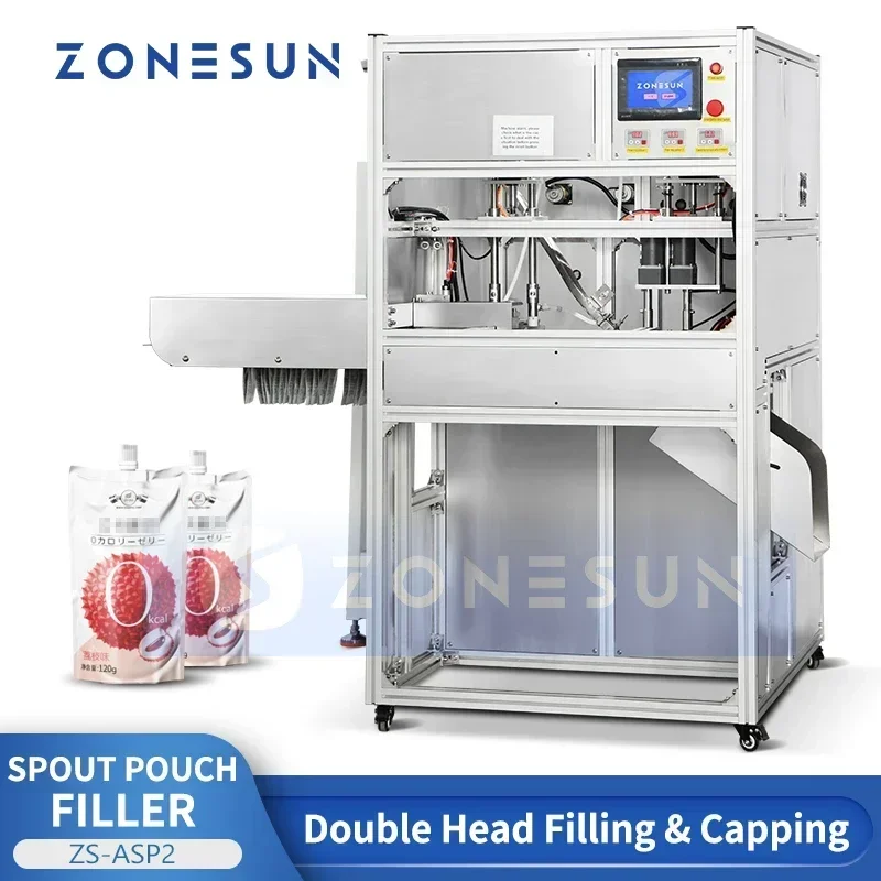 ZONESUN التلقائي الوقوف صنبور الحقيبة ملء وتغطية آلة المضخة المغناطيسية حشو Doypack حقيبة التعبئة ZS-ASP2