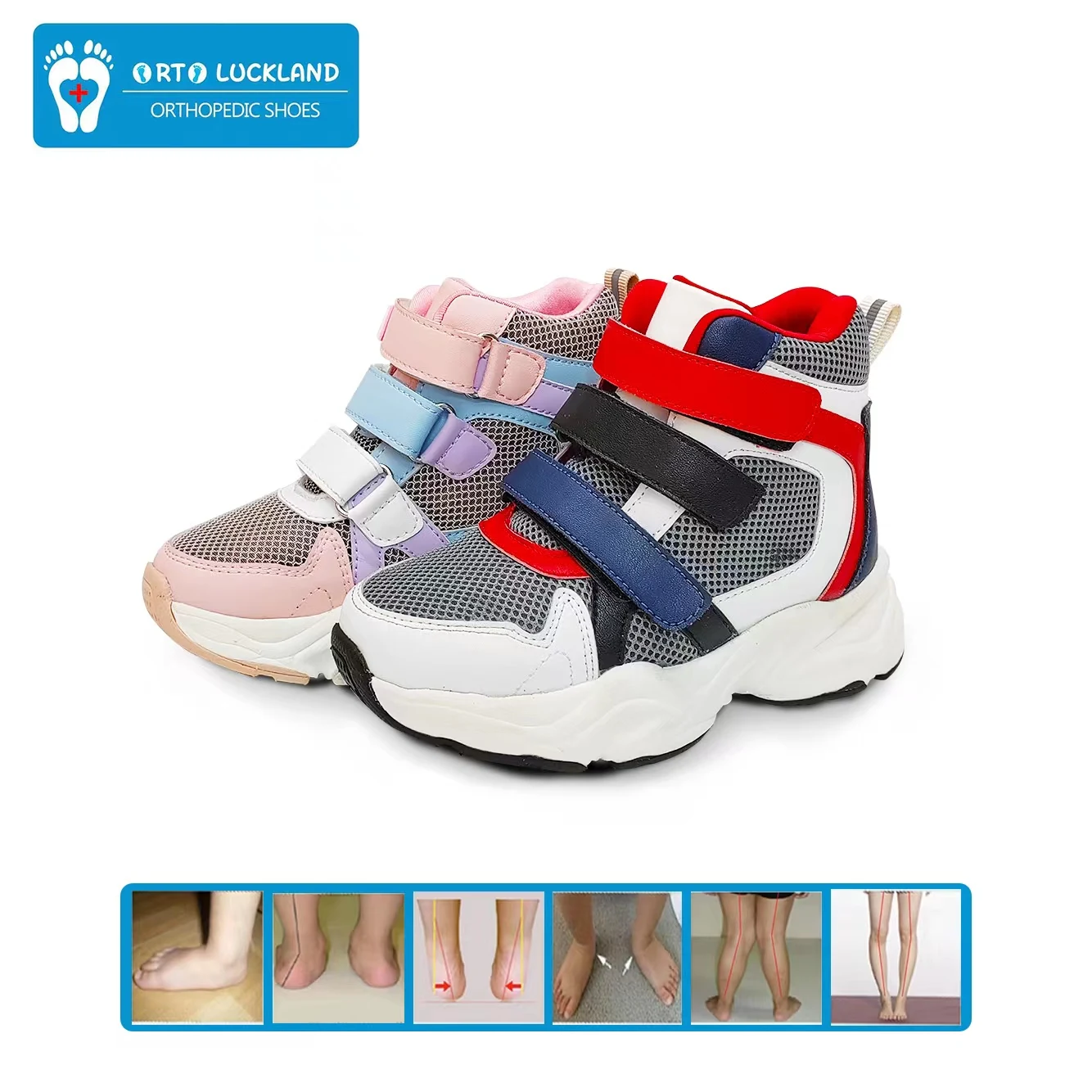 Sneakers per bambini stivali ortopedici primaverili per ragazzi per bambini scarpe Casual in pelle con soletta ortopedica da 2 a 8 anni