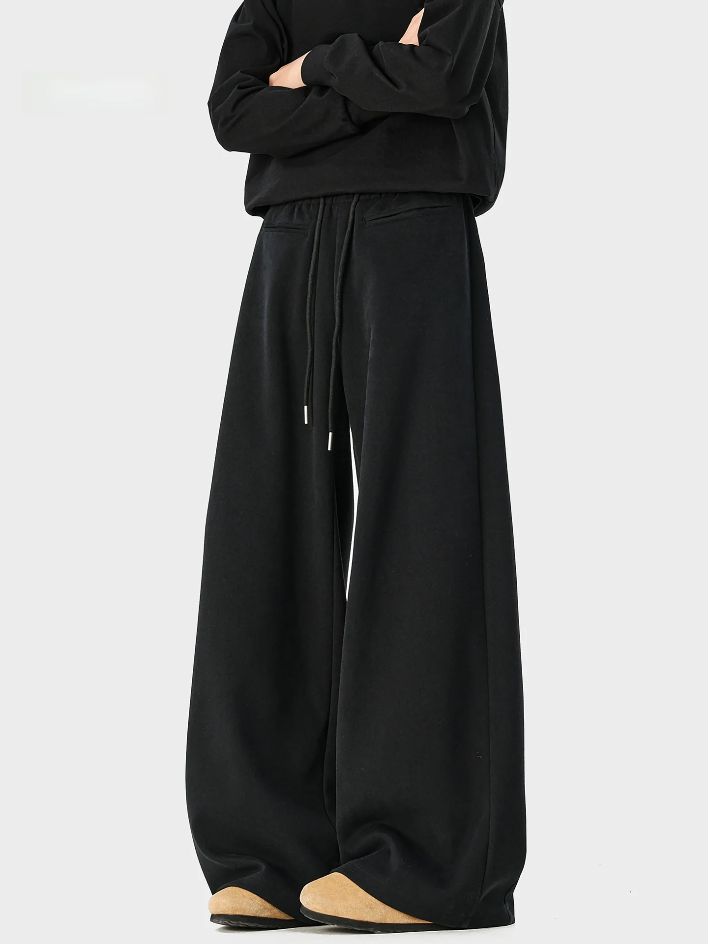 

American Retro Blade Sweatpants Men's Autumn Winter Heavyweight Drape Straight Leg Wide Leg Sports Casual Cleanfit Long Pants