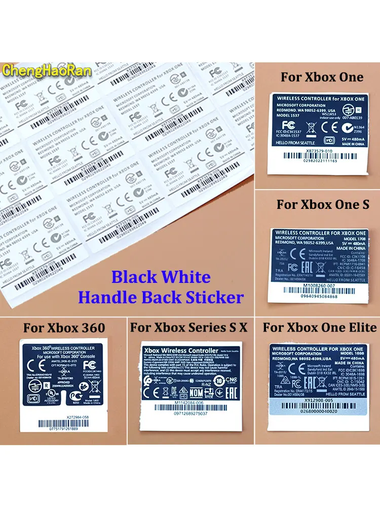 

2pcs For XBOX Series S X XSS XSX Skin Sticker Skins For Xbox 360 ONE Slim S Elite Handle Label Back Sticker Controller