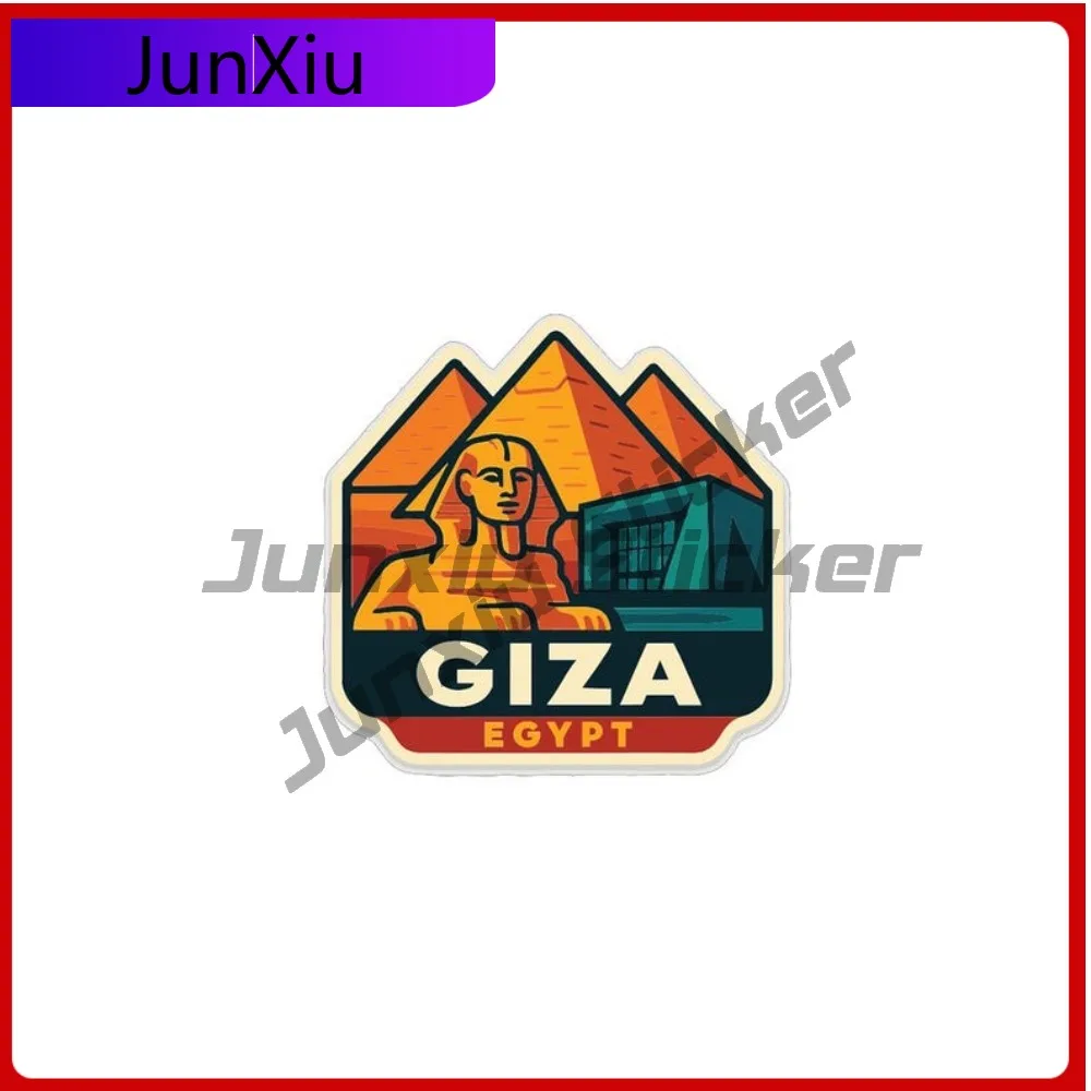 

Виниловая наклейка Giza Egypt City, наклейка с царапинами, наклейка для кемпинга, заднее лобовое стекло, скейтборд, чемодан, ноутбук, логотип, наклейка для автомобиля Exte