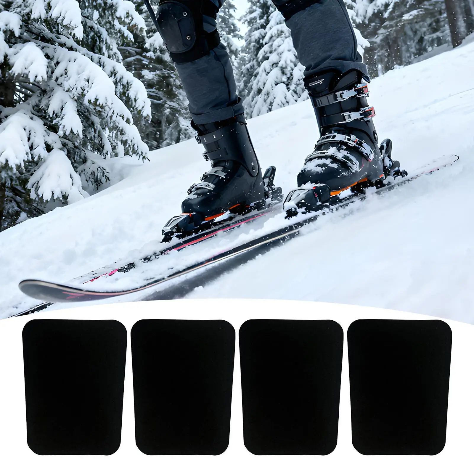 Snow Ski Shin Guards 4 Pieces Cuttable Leg Protective Gear Skiing Racing Shin Guards for Snowboarding Snowboarders Ski