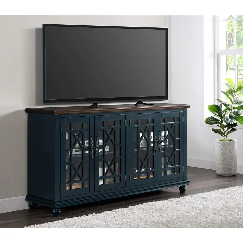 

TV Stand, 63" W x 35" H, Catalina Blue with Coffee Top