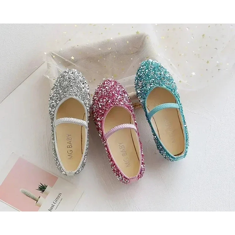 2025 Frühling 1 bis 12 Jahre alte Mädchen-Kleiderschuhe Beauty Pointed Toe Teen Girl Lederschuhe Bling Princess Hochzeitsschuhe – Detail 4