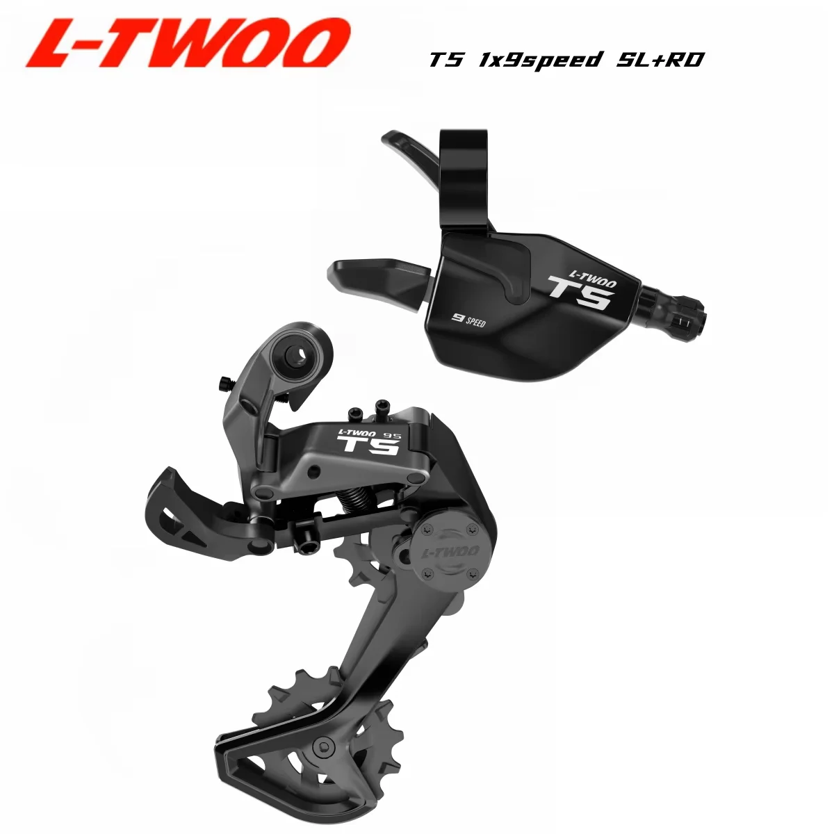 

LTWOO T5 1x9 Speed Two Way Release Shifter + Stabilize Damping Rear Derailleur Cage length 82mm, 9s