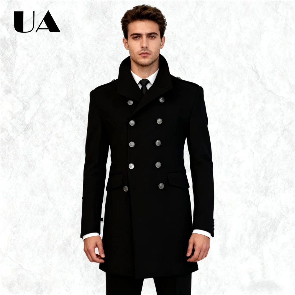 

ULBTANRY 2025 Autumn Double Breasted Long Suit Coat for Men, XXS-7XL 80+Colors Slim Fitting Suit Jacket Gentleman Coat