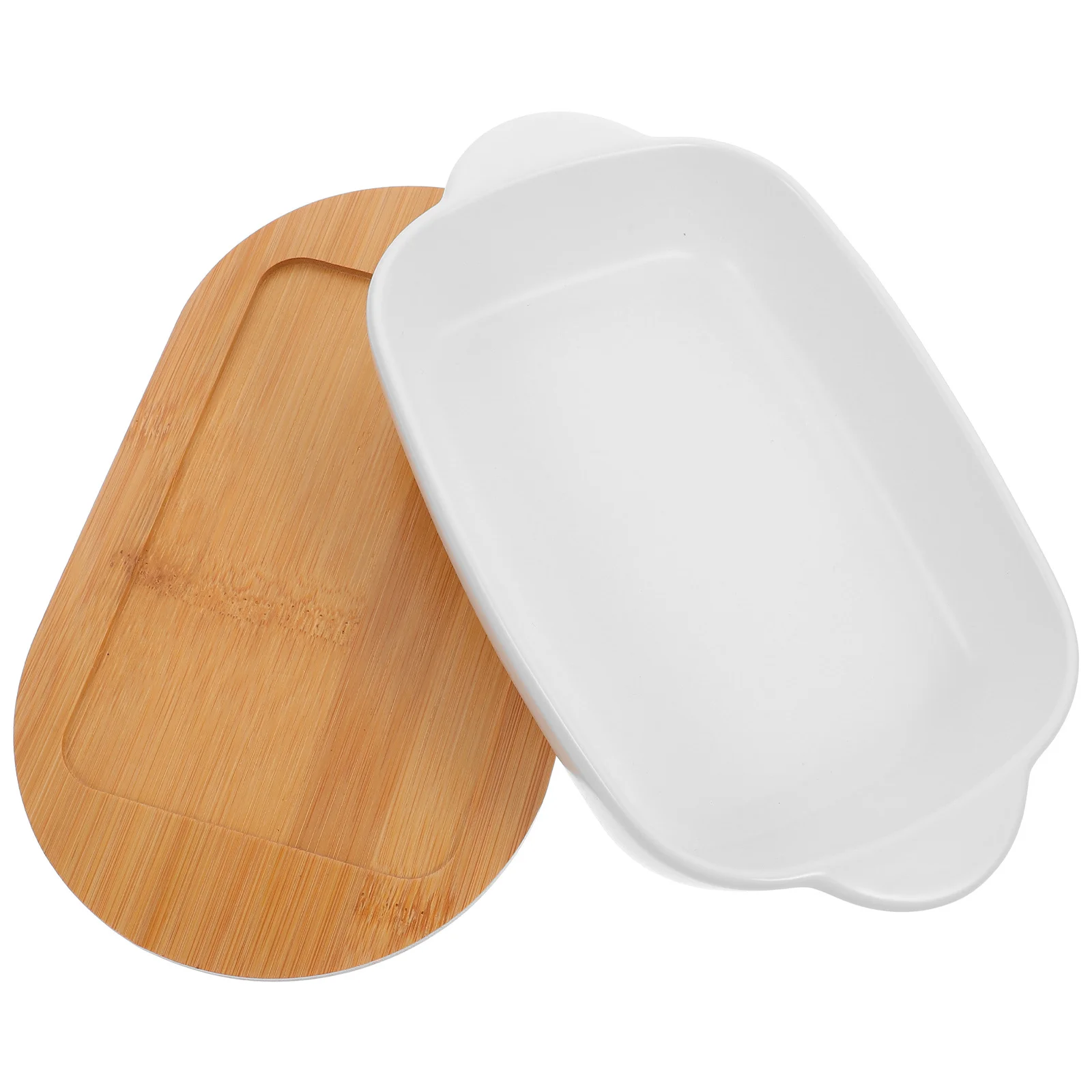 

Double Handle Baking Dish Ceramic Rectangular Roasting Plate Ovenproof Microwave Safe Non-Stick Bakeware For Pizza Pasta