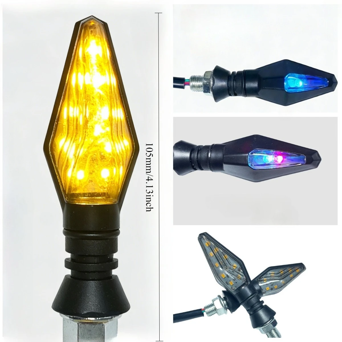 Universal 12v Scooter Motorcycle Mini Turn Signal Light Double-Sided Led Turn Signal Light Sports Motorcycle Rainbow LED Light