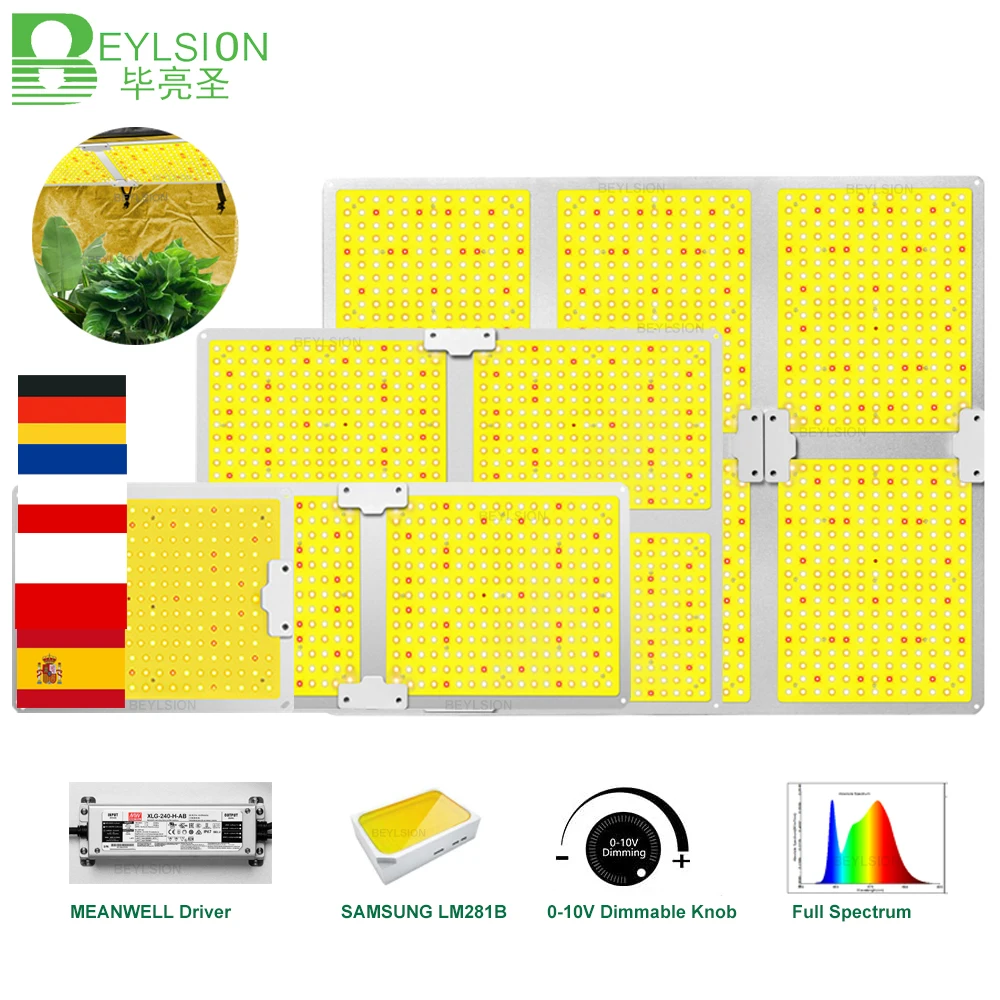 BEYLSION LED Grow Light Quantum Sunlike Full Spectrum Growth Lamp Large light area for Plant Factory Greenhouses Plant Tent Grow