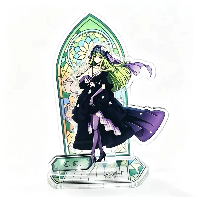 Cute Code Geass Lelouch Rebellion Acrylic Stand C.C. Dress Figure Stained Glass Desktop Ornament Unisex Accessories Gift New