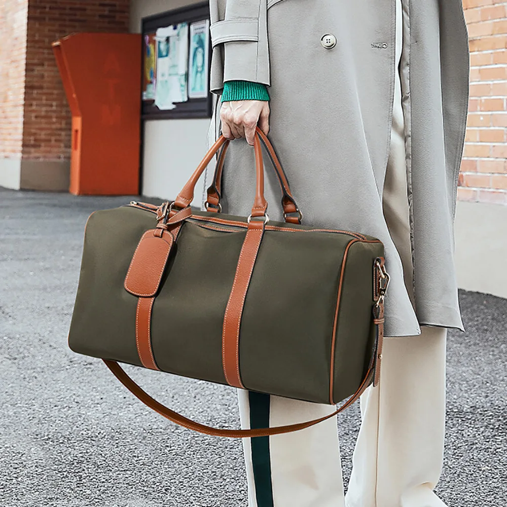 

Кожаная ручная дорожная сумка Женская повседневная сумка Lage Большая вместительная посадочная сумка для деловых поездок или поездок Водонепроницаемая ...