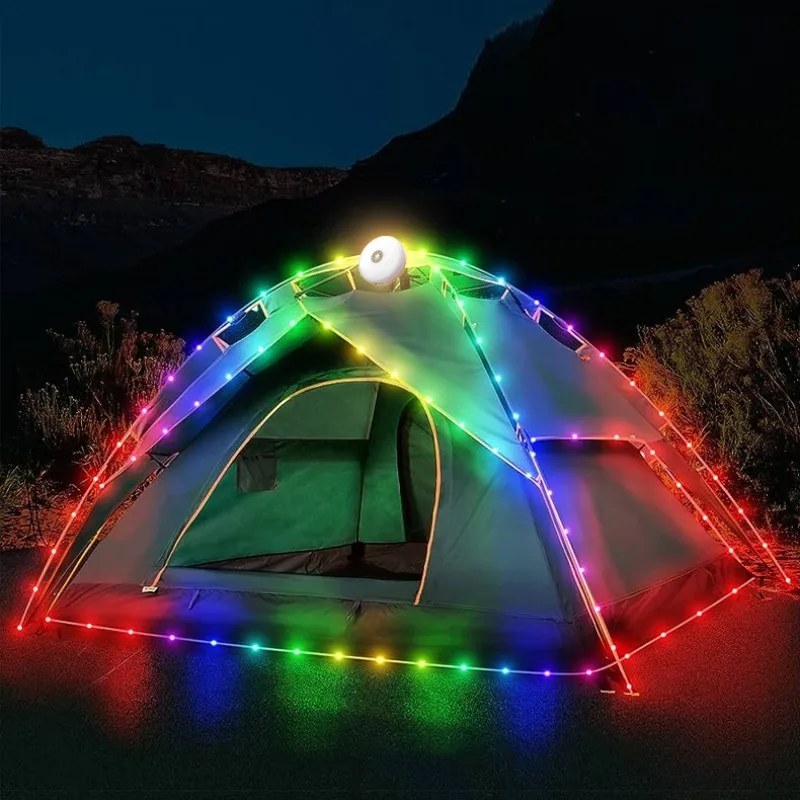 LED Camping Light Multi-functional Portable Flashlight Outdoor Waterproof Tent Decoration Light USB Charging 10M String Lights