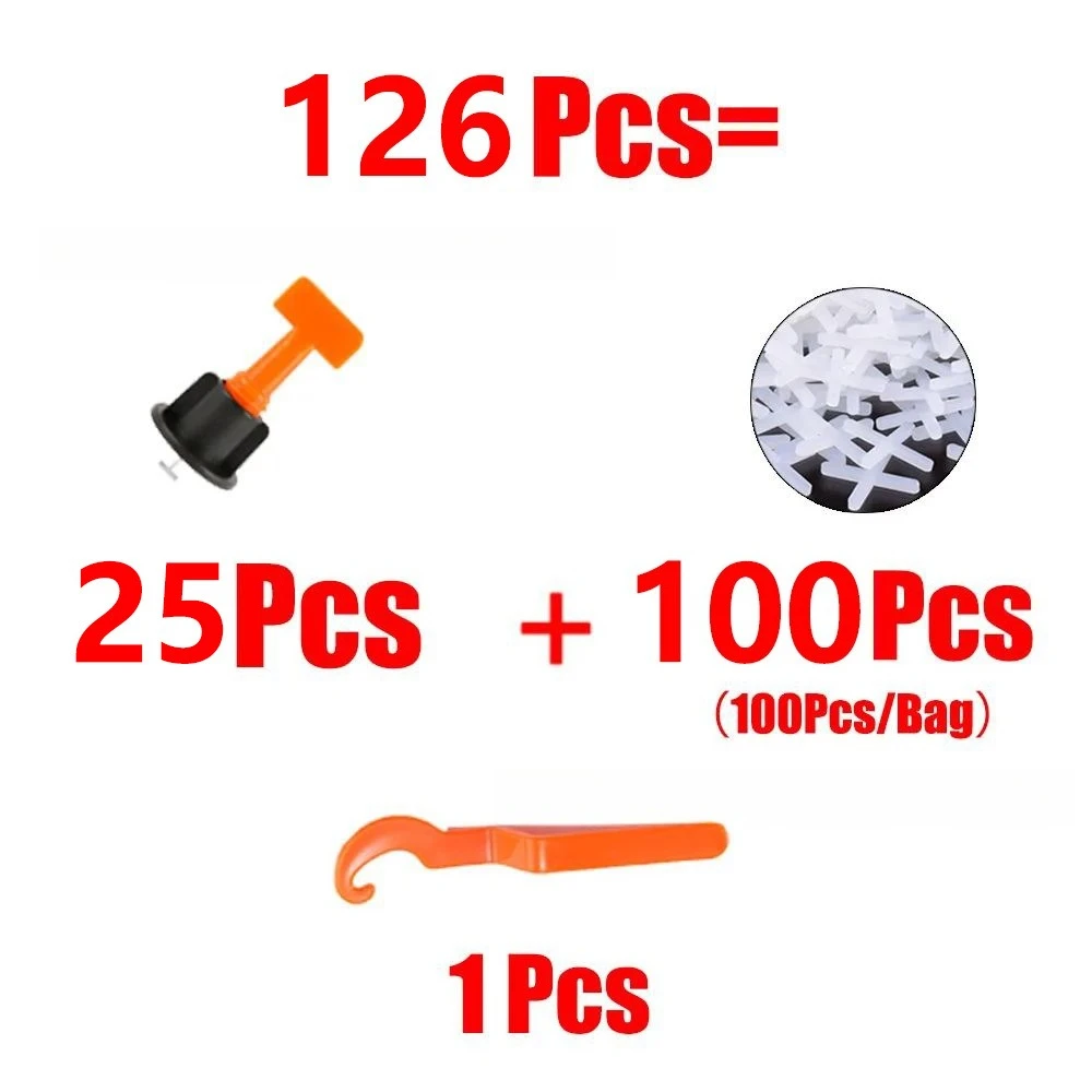 126Pcs Bagged 1.5mm Cross Tile Spacers Wall Tile Leveling Positioning Clips