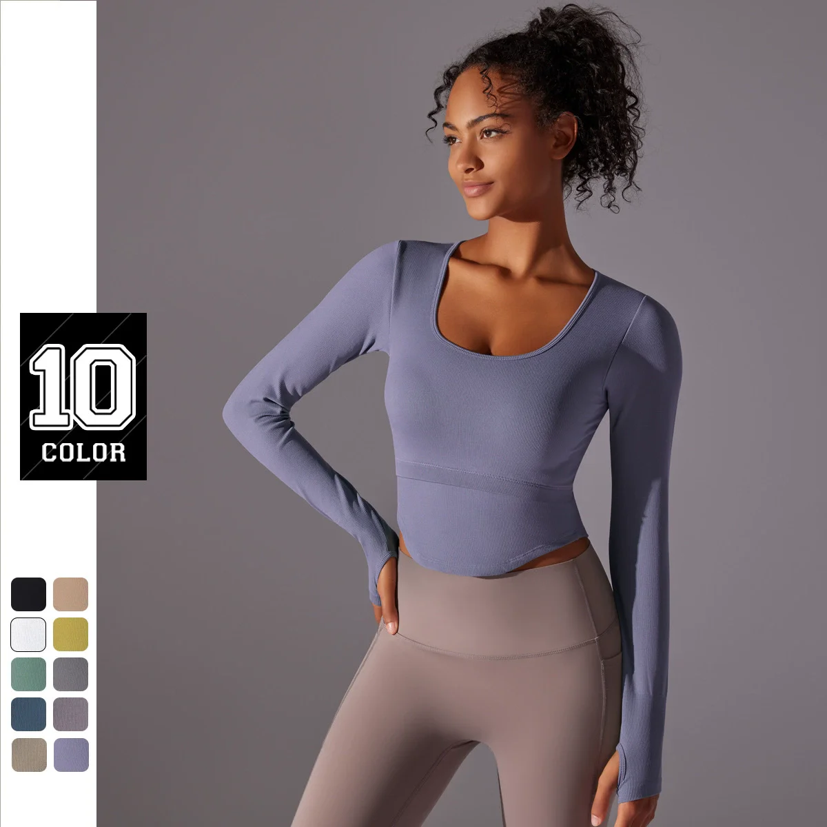 

Yoga Clothing Tops Tees Women's Sweat Absorbing Long Sleeve Running Fitness Knitted Solid Color Gym Sports Workout Yoga T-shirts