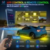 MICTUNING N8 자동차 언더글로우 라이트 스트립, RGBW LED, 무선 앱 및 원격 듀얼 컨트롤, 자동 RGB 분위기 장식 램프 5