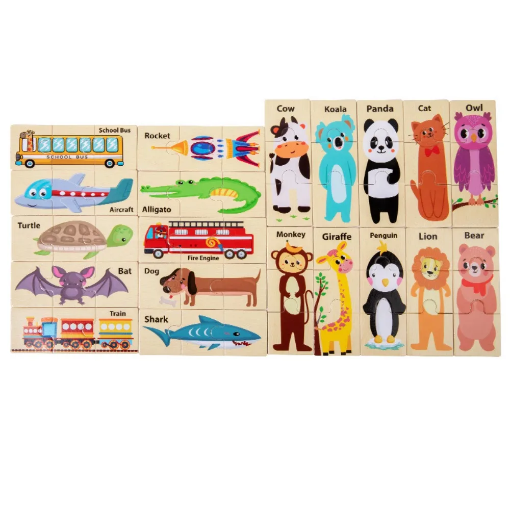 Holzmaterial, Holzpuzzle, Cartoon-Design, Tangram-Form, Tiere, Puzzlespiel, Puzzle-Typ, pädagogische Funktion