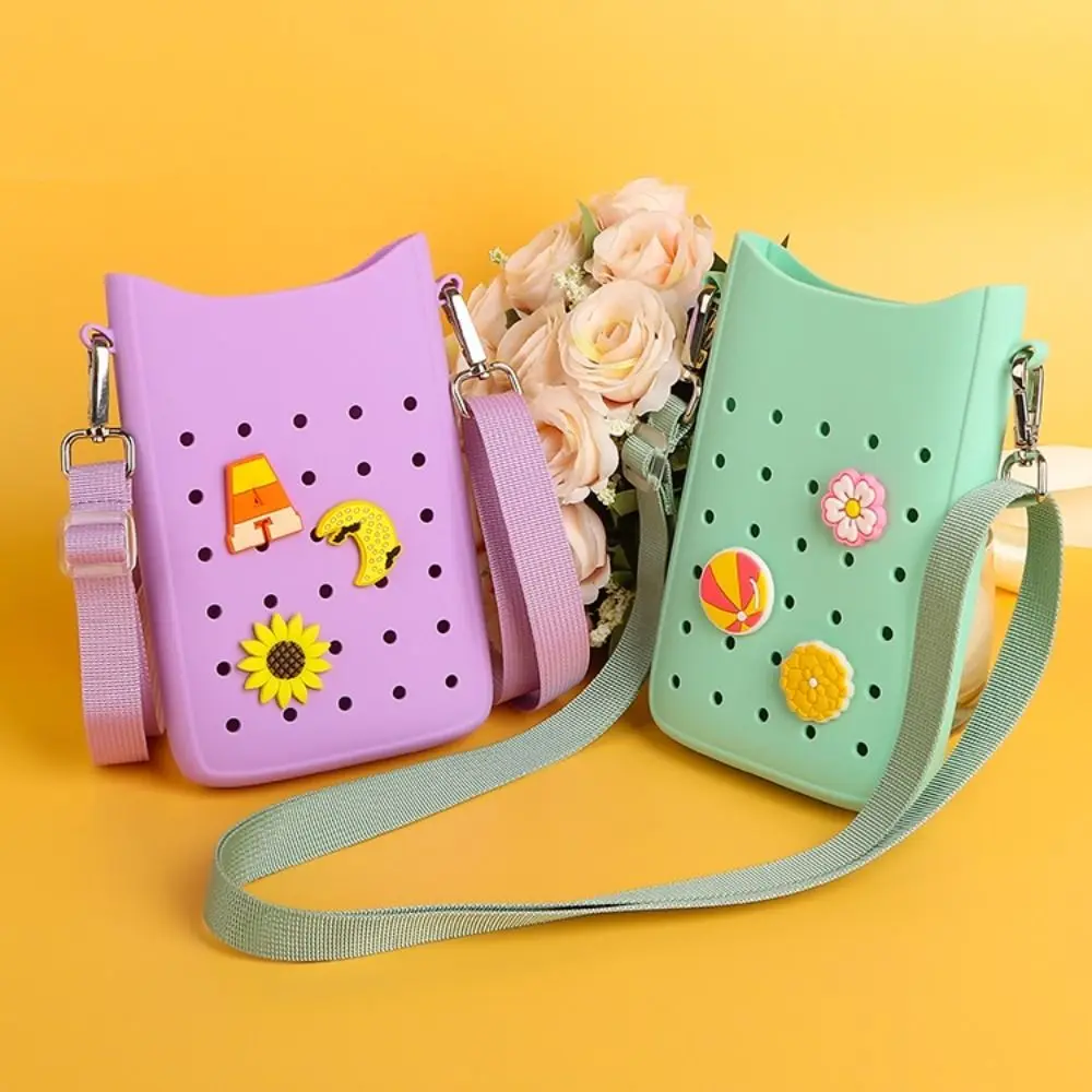 

Милая силиконовая сумка через плечо, водонепроницаемая корзина для хранения большой емкости, однотонная сумка-мессенджер «сделай сам», для улицы