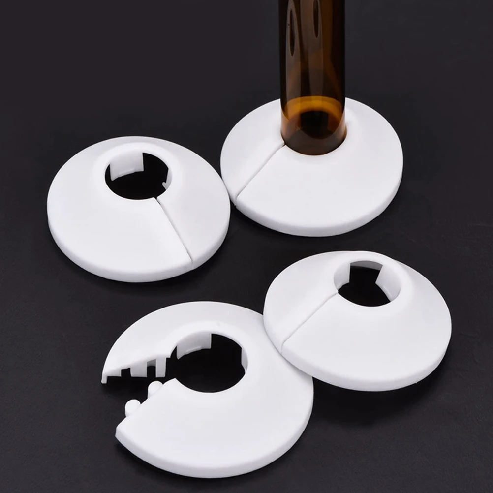 

5pcs Water Pipe Cover PVC Hose Bib Plate Slap on Hole Cover Cap for Pipes Under Sink Flange Plumbing Decorative Collar Shower