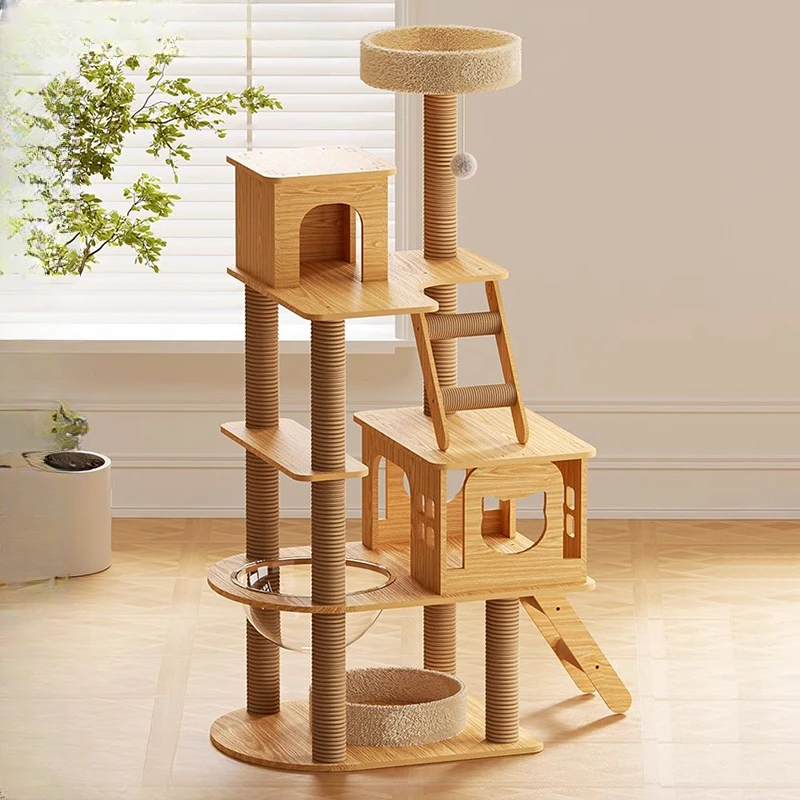 

Space Saving Cat Scrapers High Large Accessories Tree Tower Cat Scrapers Play Cute Wood Drapak Dla Kota Cat Supplies MR50CS