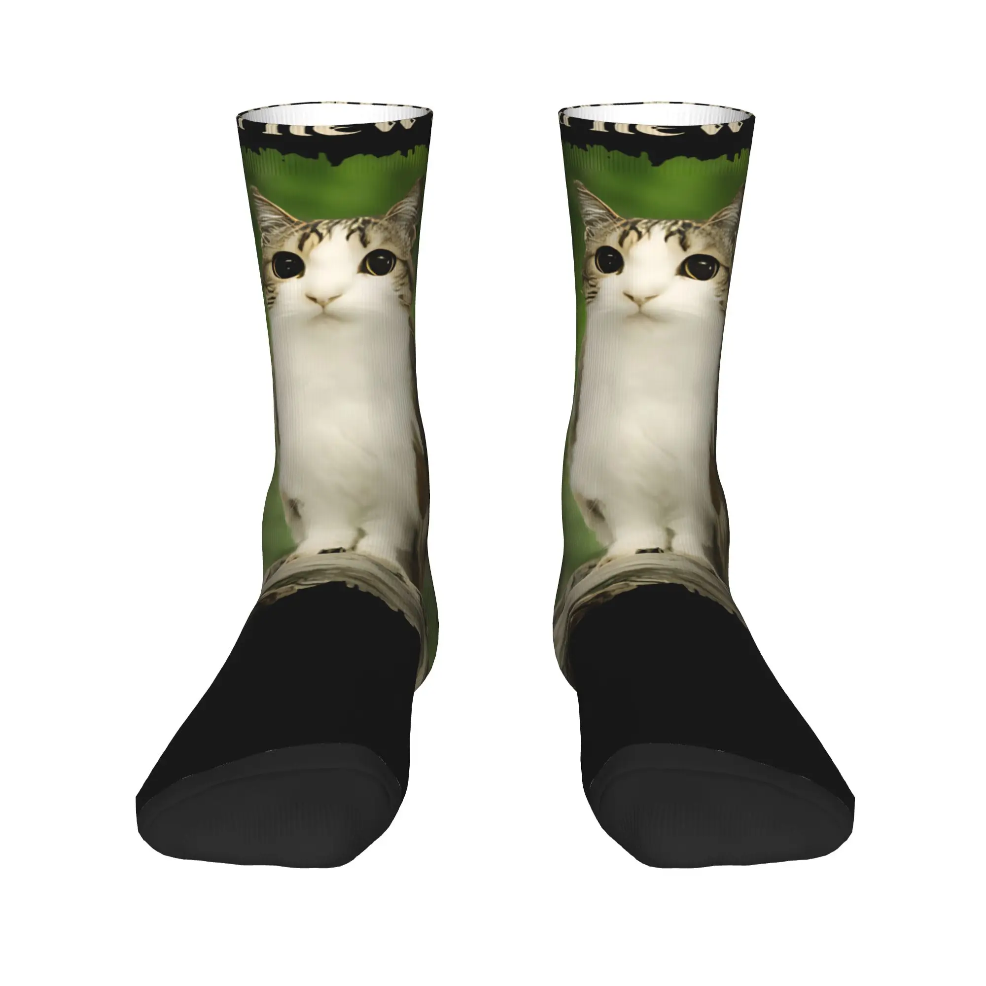 Meowl gato coruja brainrot gen meowl meias das mulheres dos homens meias engraçadas hip hop primavera verão outono inverno meio tubo meias presente
